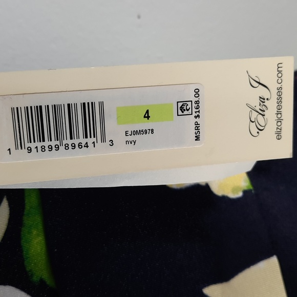 NWT ELIZA J. NAVY/FLORAL( YELLOW, PINK & WHITE) DRESS SZ 4 - Picture 5 of 11